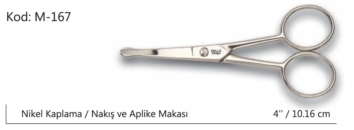 Europe Aplike Ve Nakış Makası Kıvrık Küt Uçlu No:4 10,16 Cm ( Lisinya )