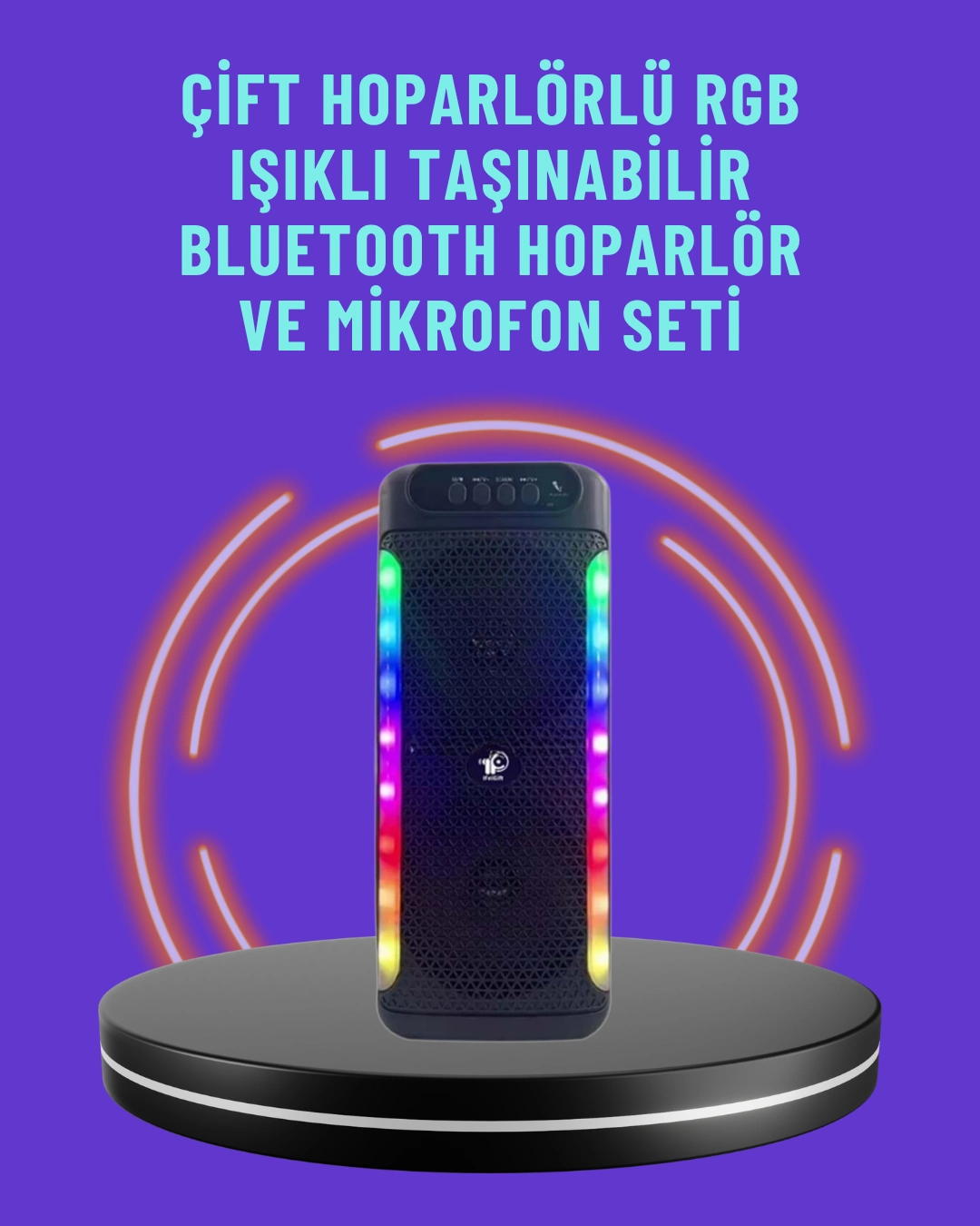 Ev Ve Dış Mekan Kullanımına Uygun Rgb Işıklı Hoparlör ( Lisinya ) Ev Ve Dış Mekan Kullanımına Uygun Rgb Işıklı Hoparlör ( Lisinya )
