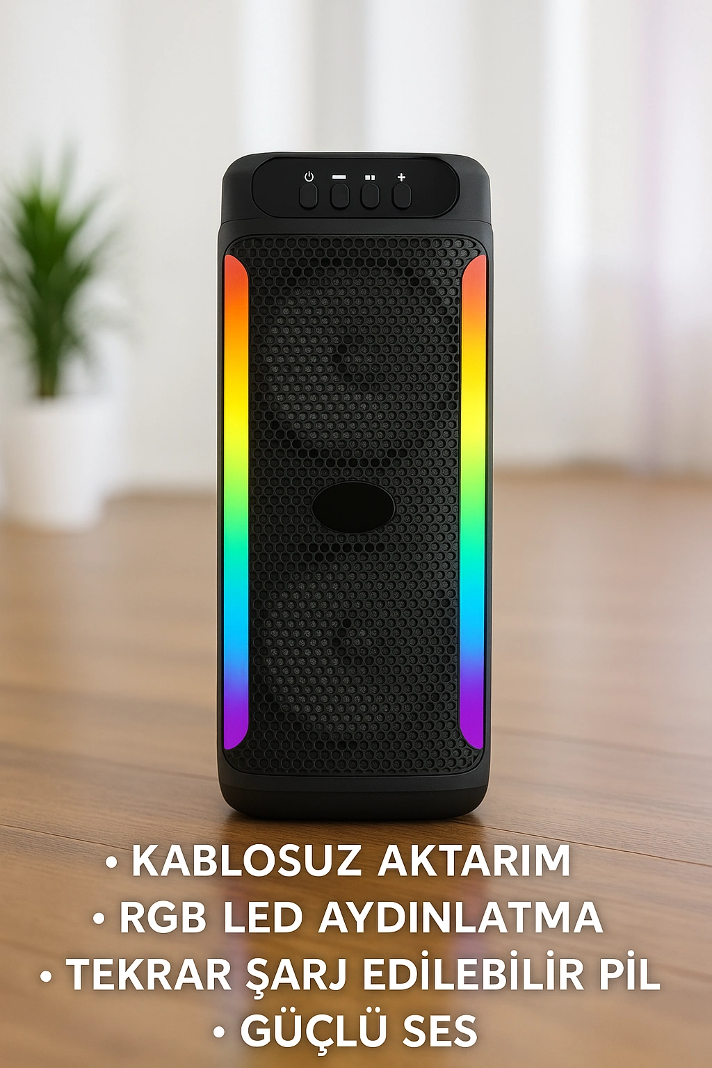 Ev Ve Dış Mekan Kullanımına Uygun Rgb Işıklı Hoparlör ( Lisinya )