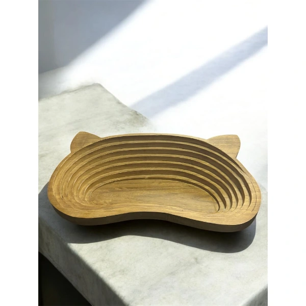 Evcil Hayvan Kulak Motifli Ahşap Yatak ( Lisinya )