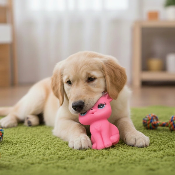 Evcil Hayvan Sesli Geyik Şeklinde Plastik Oyuncak ( Lisinya )