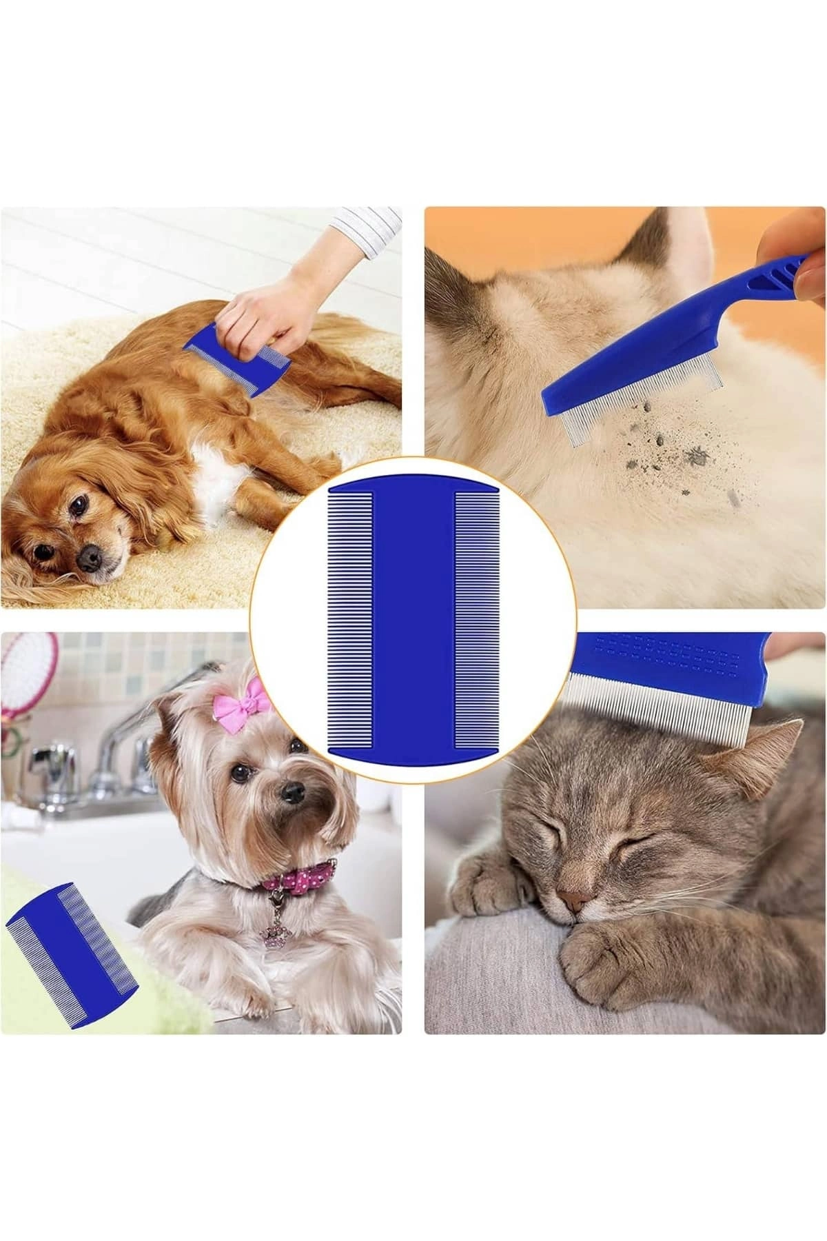 Evcil Hayvan Tarak Seti 4'lü Bit Tarağı Ked Köpek Tüyüne Uygun ( Lisinya )