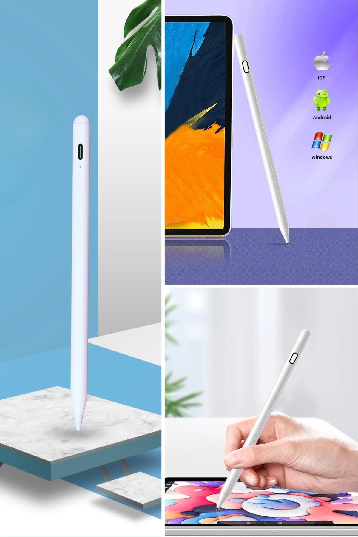 Evrensel Tablet Ve Dokunmatik Telefonlarla Uyumlu Hassas Çizim Ve Tasarım Kalemi ( Lisinya )