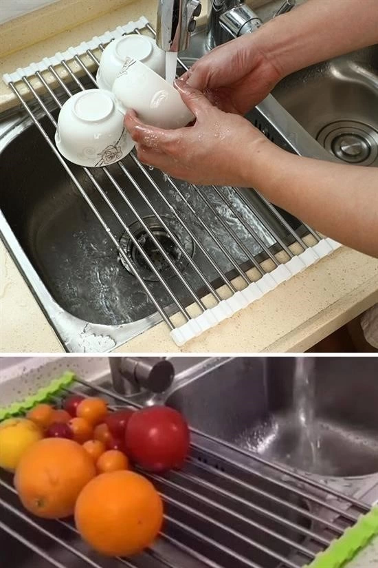 Evye Üstü Katlanır Nihale Paslanmaz Çelik Pratik Sebze Meyve Bulaşık Kurutma Süzgeci ( Lisinya ) Evye Üstü Katlanır Nihale Paslanmaz Çelik Pratik Sebze Meyve Bulaşık Kurutma Süzgeci ( Lisinya )