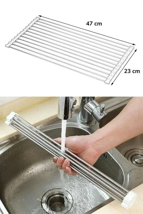 Evye Üstü Katlanır Nihale Paslanmaz Çelik Pratik Sebze Meyve Bulaşık Kurutma Süzgeci ( Lisinya ) Evye Üstü Katlanır Nihale Paslanmaz Çelik Pratik Sebze Meyve Bulaşık Kurutma Süzgeci ( Lisinya )