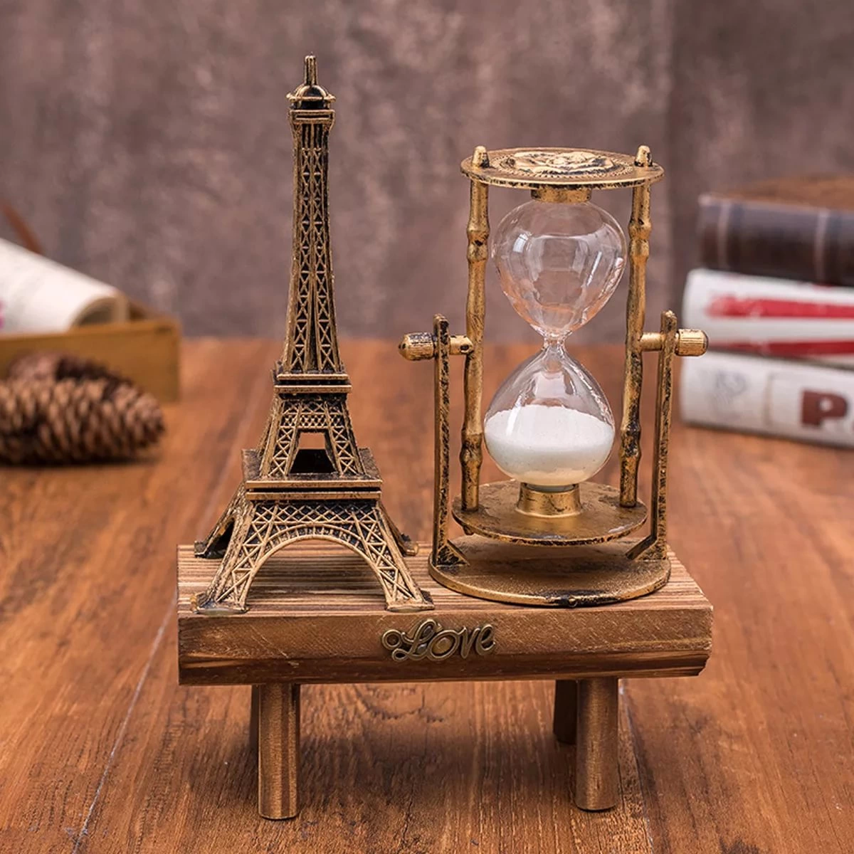 Eyfel Kulesi Paris Ahşap Kum Saati ( Lisinya ) Eyfel Kulesi Paris Ahşap Kum Saati ( Lisinya )