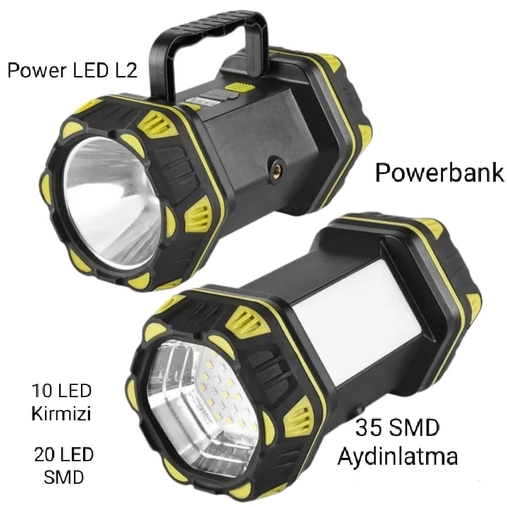F-262 Yeni Güçlü Çift Taraflı Taşınabilir Spot Ve Işıldak Usb Powerbank Şarjlı Fener ( Lisinya ) F-262 Yeni Güçlü Çift Taraflı Taşınabilir Spot Ve Işıldak Usb Powerbank Şarjlı Fener ( Lisinya )