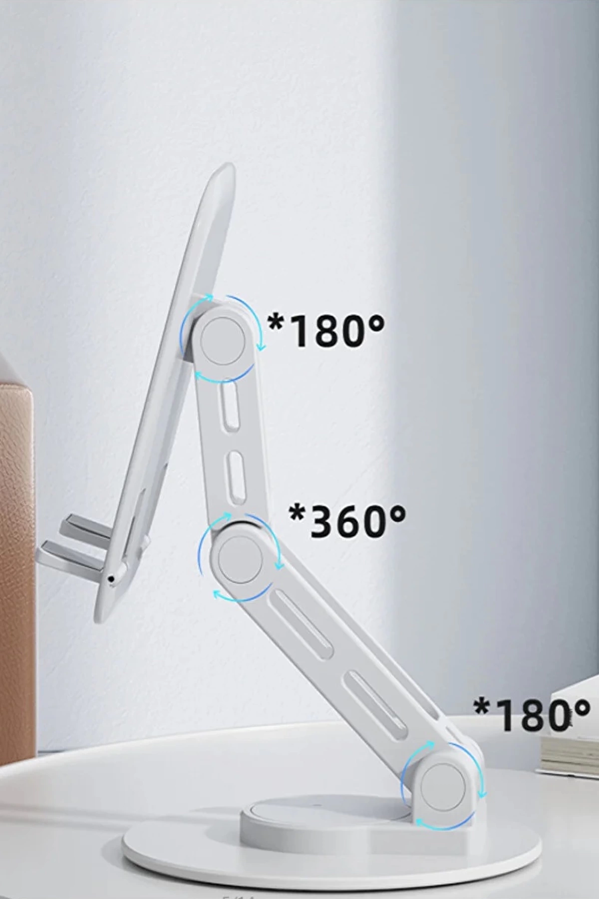 F17s  Masaüstü Telefon Tutucu Döner Tabanı Alüminyum Paslanmaz Çelik Katlanabilir ( Lisinya )