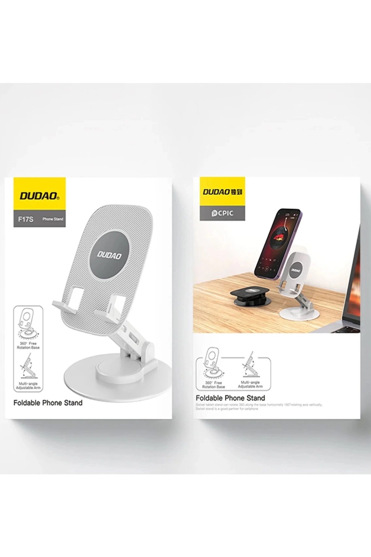 F17s  Masaüstü Telefon Tutucu Döner Tabanı Alüminyum Paslanmaz Çelik Katlanabilir ( Lisinya ) F17s  Masaüstü Telefon Tutucu Döner Tabanı Alüminyum Paslanmaz Çelik Katlanabilir ( Lisinya )