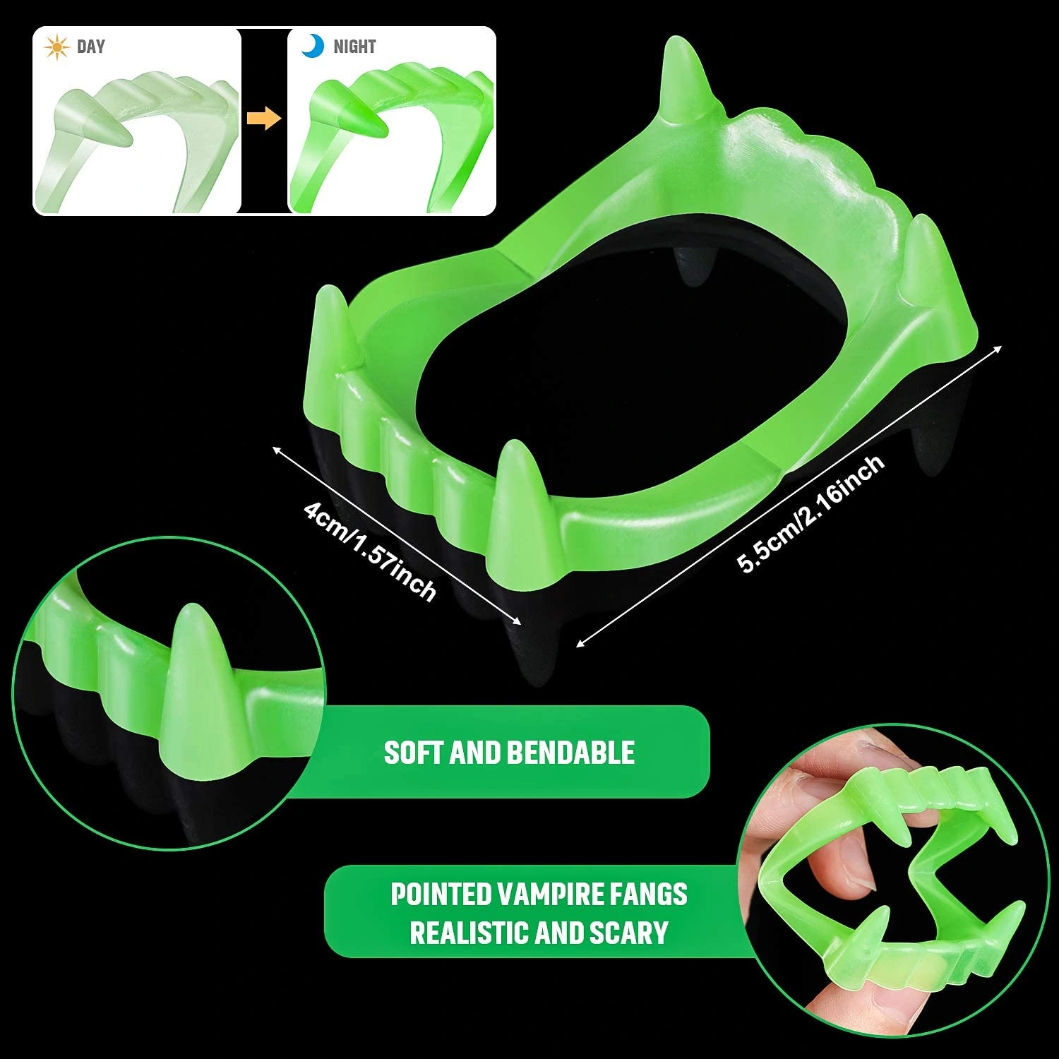 Fosforlu Çift Damak Takma Vampir Dişi ( Lisinya ) Fosforlu Çift Damak Takma Vampir Dişi ( Lisinya )