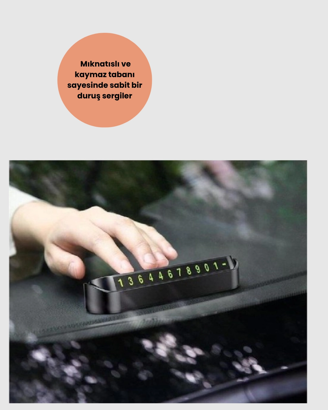 Fosforlu Işıltı İle Araç İçi Telefon Numaratörü – Güvenli Parkın Anahtarı ( Lisinya )