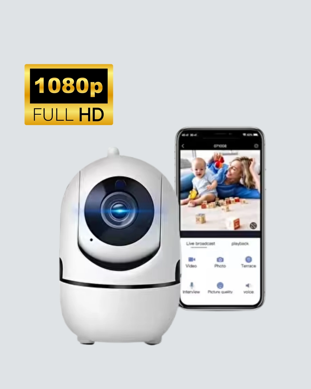 Full Hd 1080p Kablosuz Pan & Tilt Güvenlik Kamerası – Hareket Takipli Ve İki Yönlü Sesli ( Lisinya )