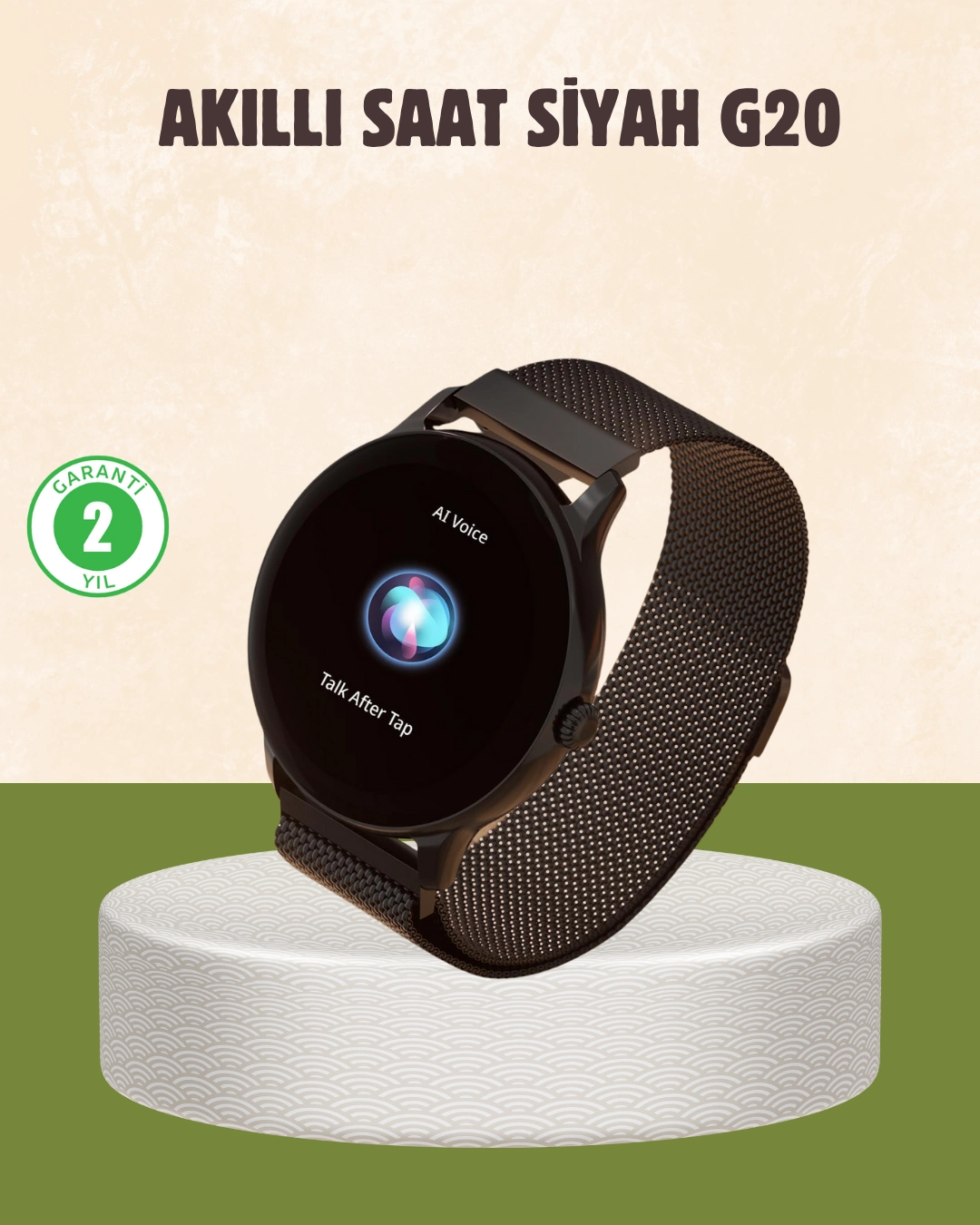 G20 Mini Akıllı Saat – Sağlık Takibi, Uzun Pil Ömrü, Dokunmatik Renkli Ekran ( Lisinya )