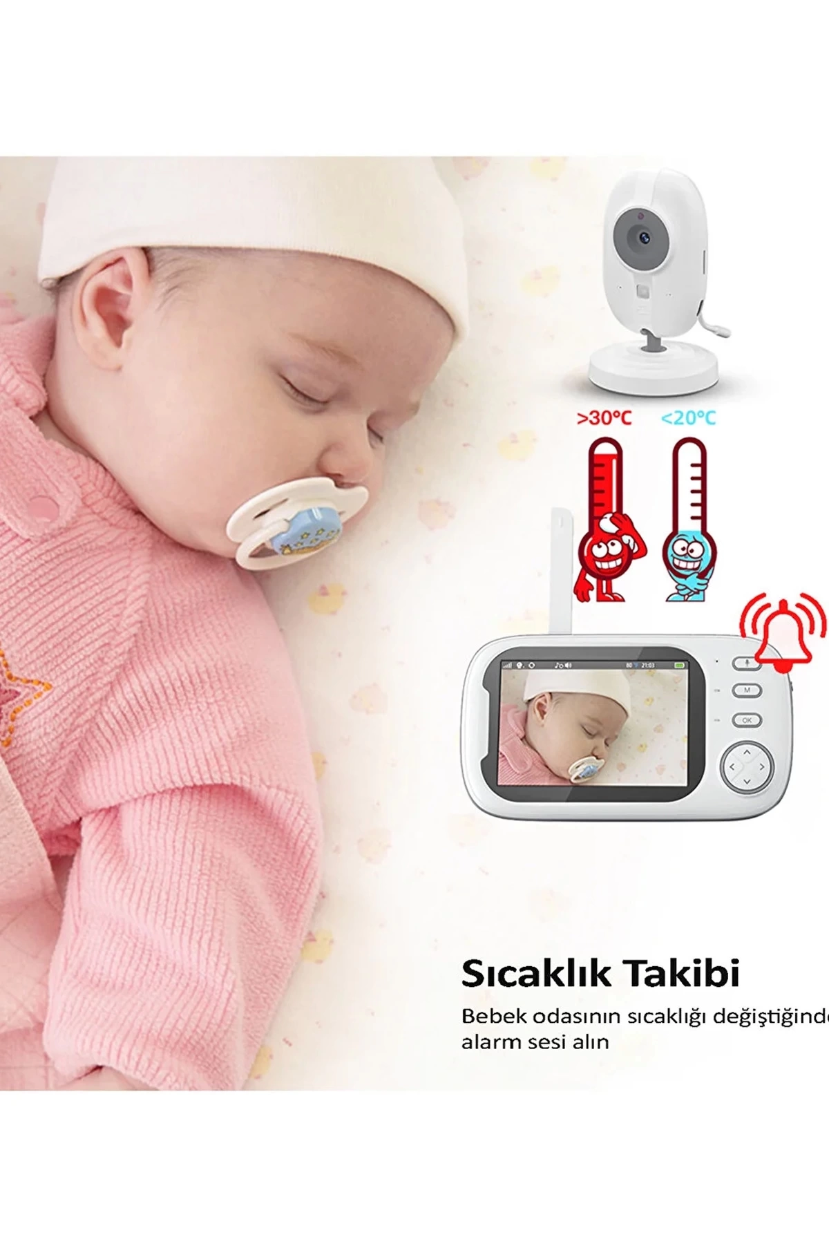 Gece Görüşlü Bebek Odası Kamera Sıcaklık Uyarısı Izleme Ekranı ( Lisinya ) Gece Görüşlü Bebek Odası Kamera Sıcaklık Uyarısı Izleme Ekranı ( Lisinya )