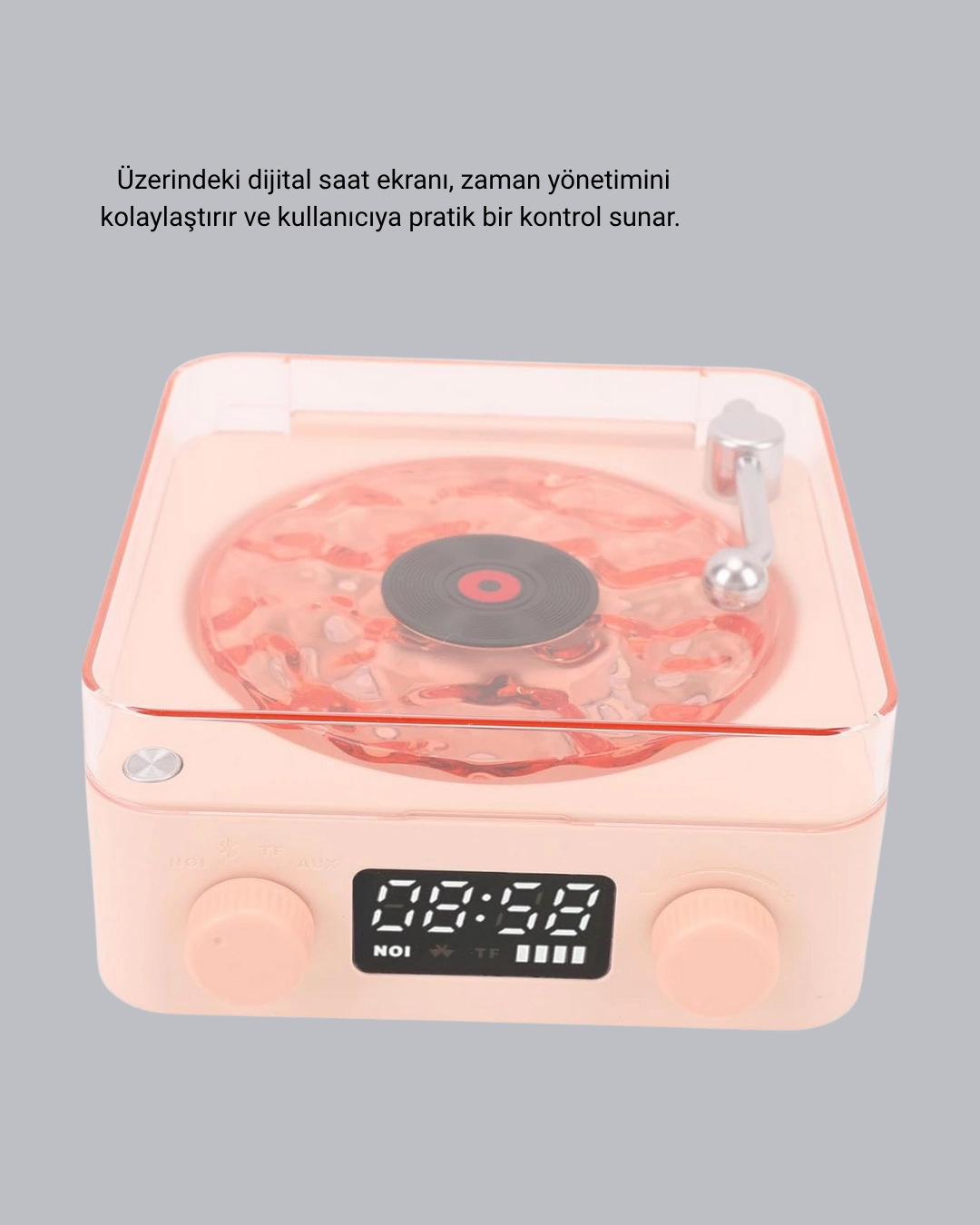 Gece Lambası Stereo Bluetooth Hoparlör Dijital Saat Su Dalgası Efektli 3-ü-1 Cihaz ( Lisinya )