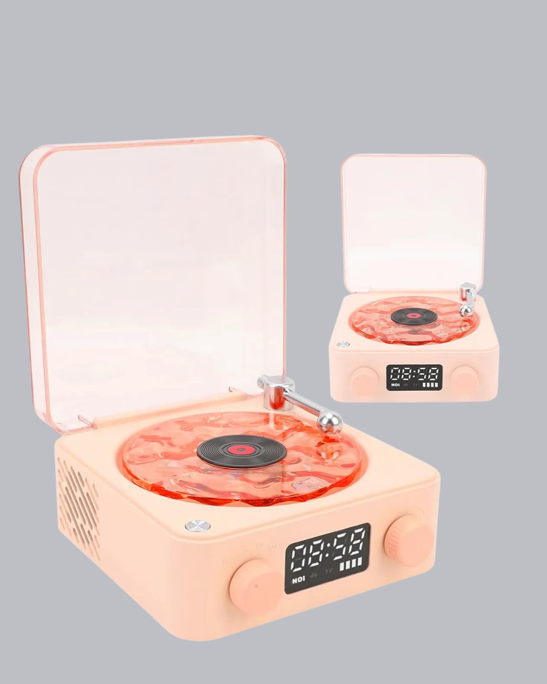 Gece Lambası Stereo Bluetooth Hoparlör Dijital Saat Su Dalgası Efektli 3-ü-1 Cihaz ( Lisinya )