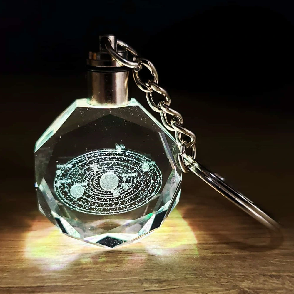 Gezegenler Temalı Renk Değiştiren Kristal Anahtarlık ( Lisinya )