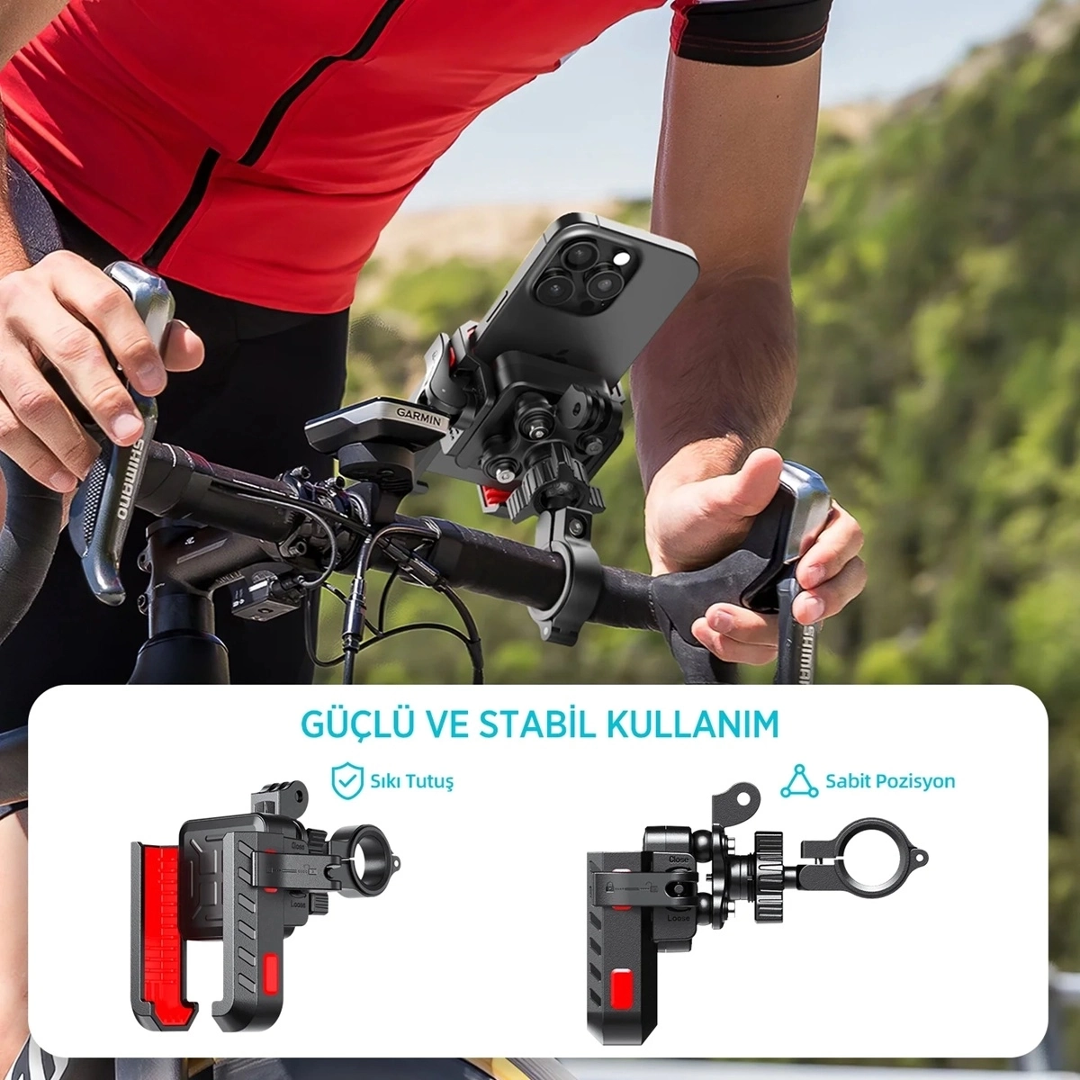 Gidon Bağlantılı 360° Derece Ayarlanabilir 3.5”-7.2” Uyumlu Motosiklet Bisiklet Telefon Tutucu ( Lisinya ) Gidon Bağlantılı 360° Derece Ayarlanabilir 3.5”-7.2” Uyumlu Motosiklet Bisiklet Telefon Tutucu ( Lisinya )