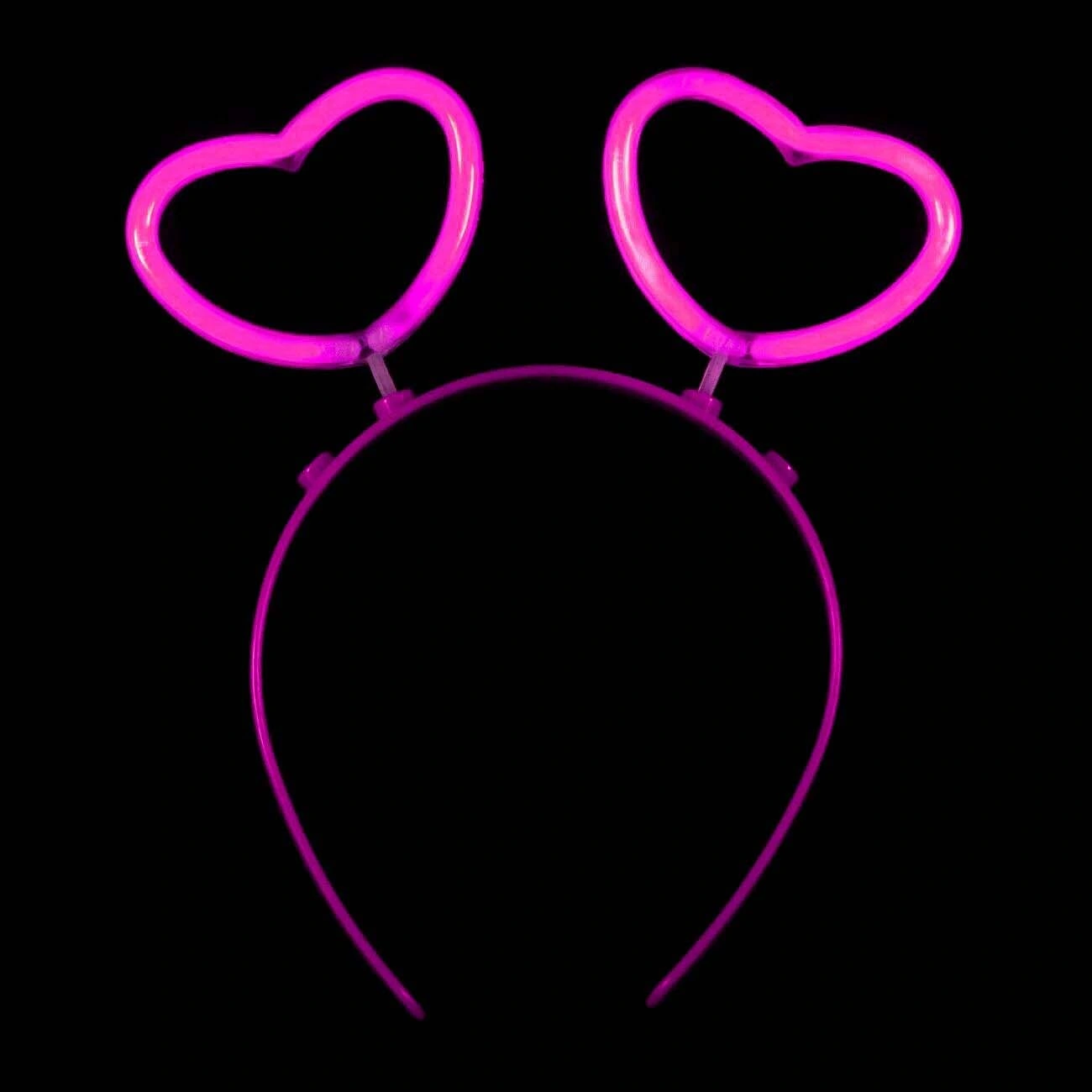 Glow Stick Karanlıkta Yanan Fosforlu Kalp Taç 12 Adet ( Lisinya )