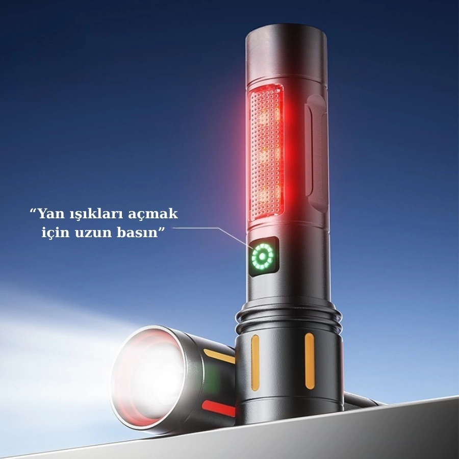 Gold Police Gp-212 Şarjlı Metal El Feneri | 1000 Lümen Polis Feneri Çakarlı ( Lisinya ) Gold Police Gp-212 Şarjlı Metal El Feneri | 1000 Lümen Polis Feneri Çakarlı ( Lisinya )