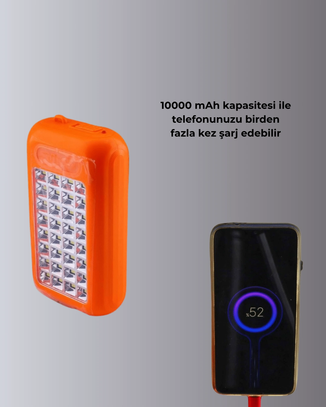 Gold Silver Gs-875 Güneş Enerjili Powerbank Ve 32 Led Işıldak ( Lisinya )
