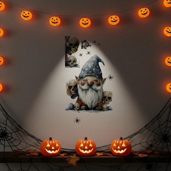 Gotik Cüce Ve Kafatası Halloween Duvar Sticker Seti ( Lisinya ) Gotik Cüce Ve Kafatası Halloween Duvar Sticker Seti ( Lisinya )
