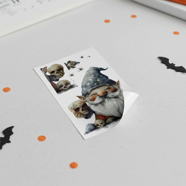 Gotik Cüce Ve Kafatası Halloween Duvar Sticker Seti ( Lisinya ) Gotik Cüce Ve Kafatası Halloween Duvar Sticker Seti ( Lisinya )