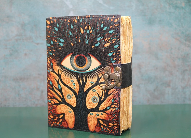 Göz Tasarımlı Deri Defter ( Lisinya )