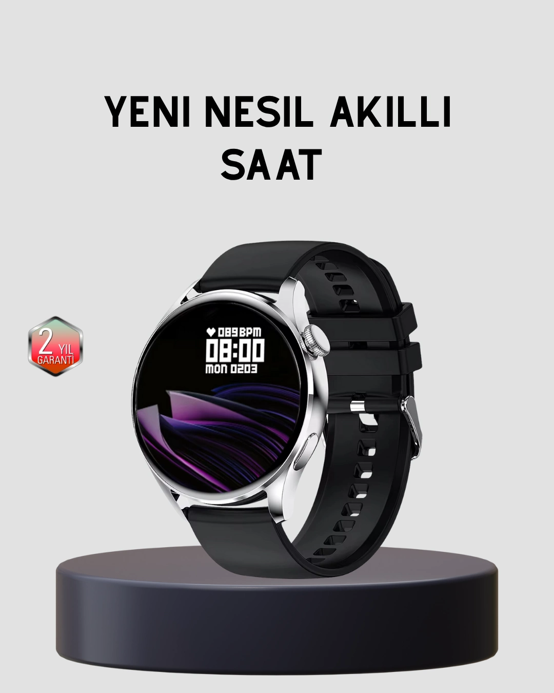 Gps’li Akıllı Saat 500 Mah Batarya Sesli Arama Bildirim Nabız Ölçer Spor Takipli ( Lisinya )