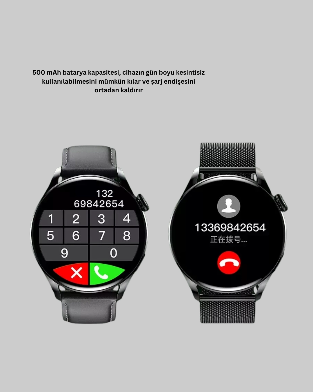 Gps’li Akıllı Saat 500 Mah Batarya Sesli Arama Bildirim Nabız Ölçer Spor Takipli ( Lisinya )