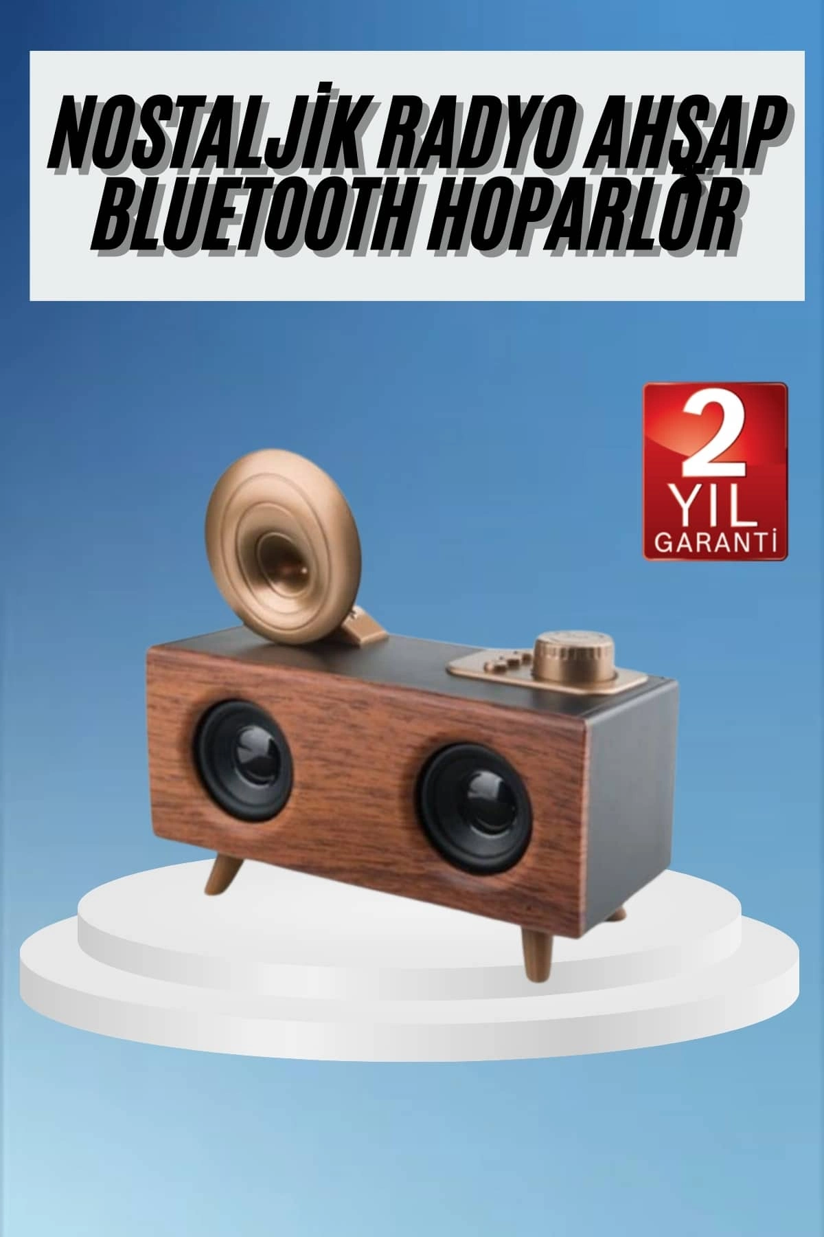 Gramafon Radyo Bluetooth Hoparlör Nostaljik Radyo Fm Radyo ( Lisinya )