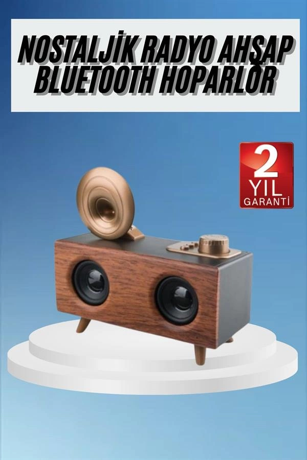 Gramafon Radyo Bluetooth Hoparlör Nostaljik Radyo Fm Radyo ( Lisinya )