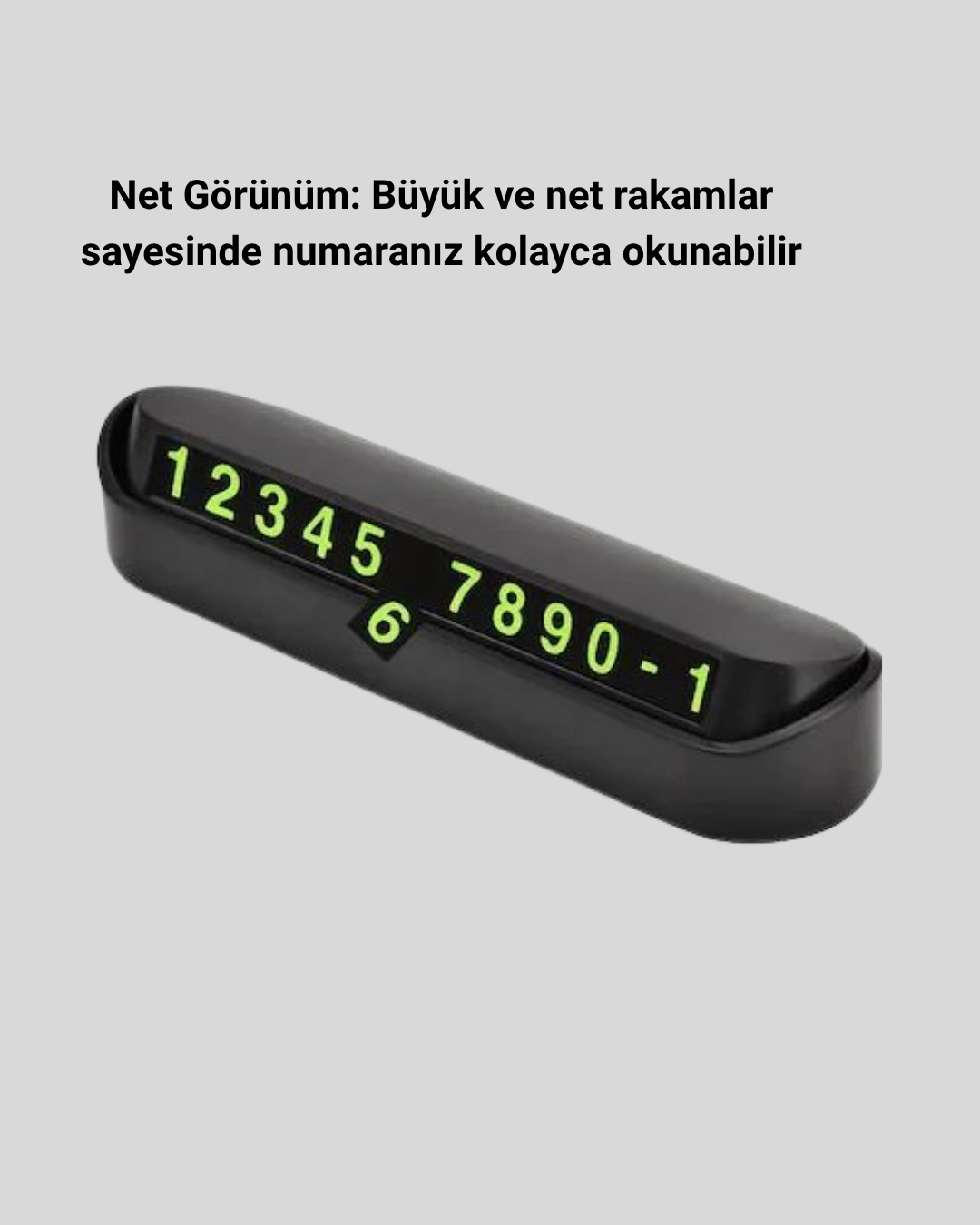 Gri Alüminyum Araç İçi Telefon Numaratörü – Dayanıklı, Modern Ve Net Görünürlük Sağlayan Tasarım ( Lisinya )