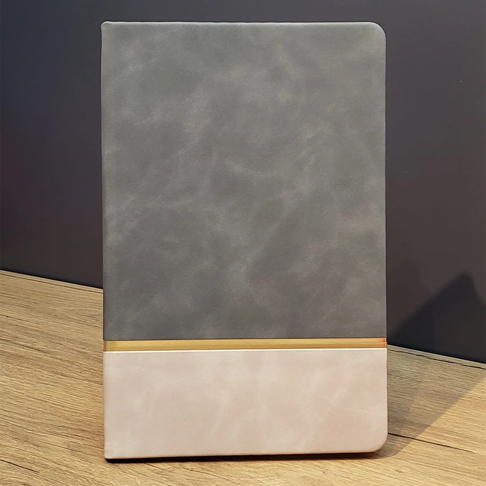 Gri Gold Detaylı Deri Hatıra Defteri ( Lisinya )