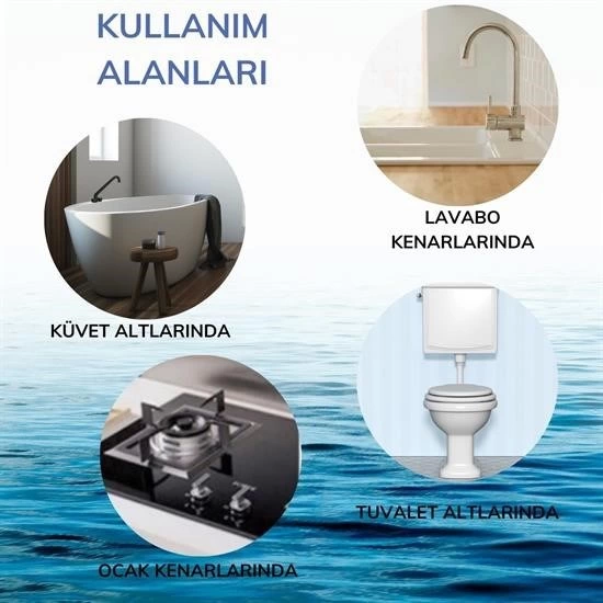 Gri Su Sızdırmaz Banyo Mutfak Lavabo Küvet İzolasyon Şerit Bant ( Lisinya ) Gri Su Sızdırmaz Banyo Mutfak Lavabo Küvet İzolasyon Şerit Bant ( Lisinya )