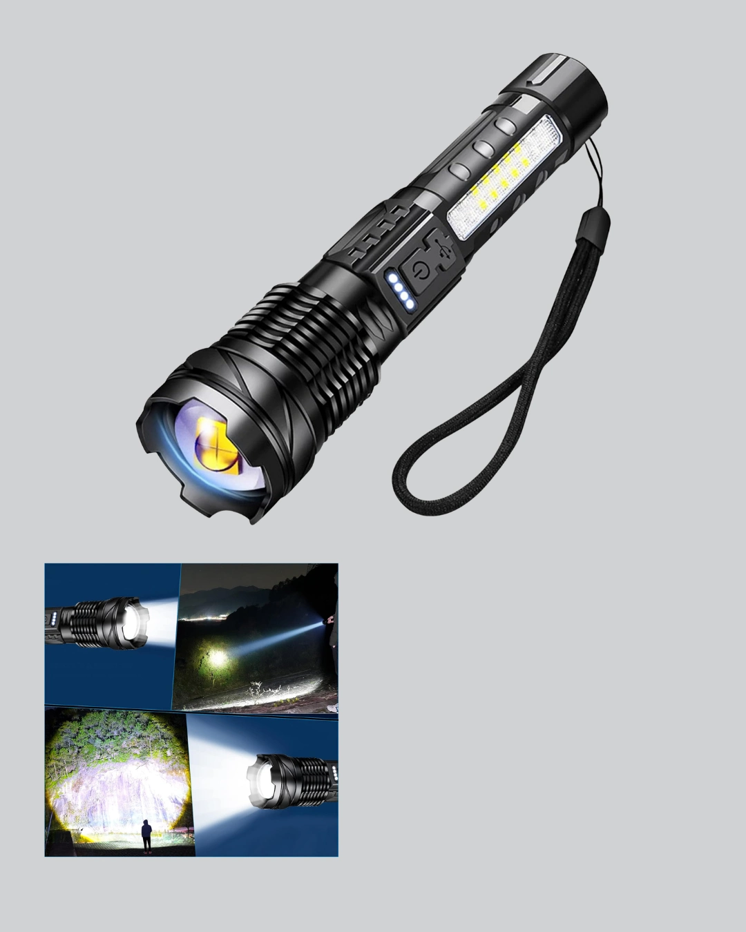 Güçlü Led El Feneri Şarj Edilebilir Çok Modlu ( Lisinya )