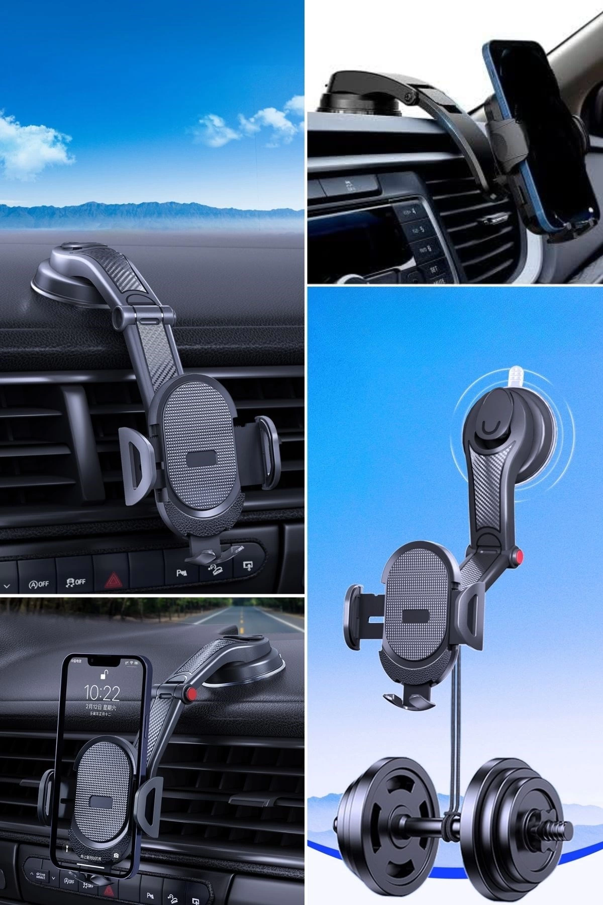 Güçlü Vantuzlu Araç İçi Konsol Üstü Telefon Tutucu Aparat ( Lisinya )