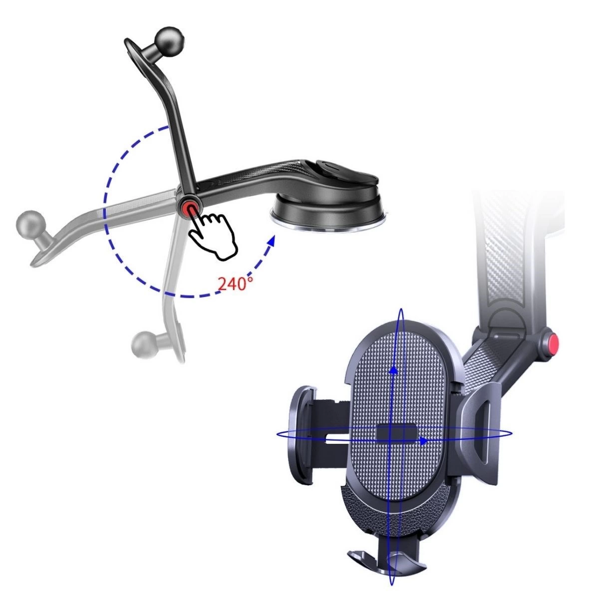 Güçlü Vantuzlu Araç İçi Konsol Üstü Telefon Tutucu Aparat ( Lisinya )
