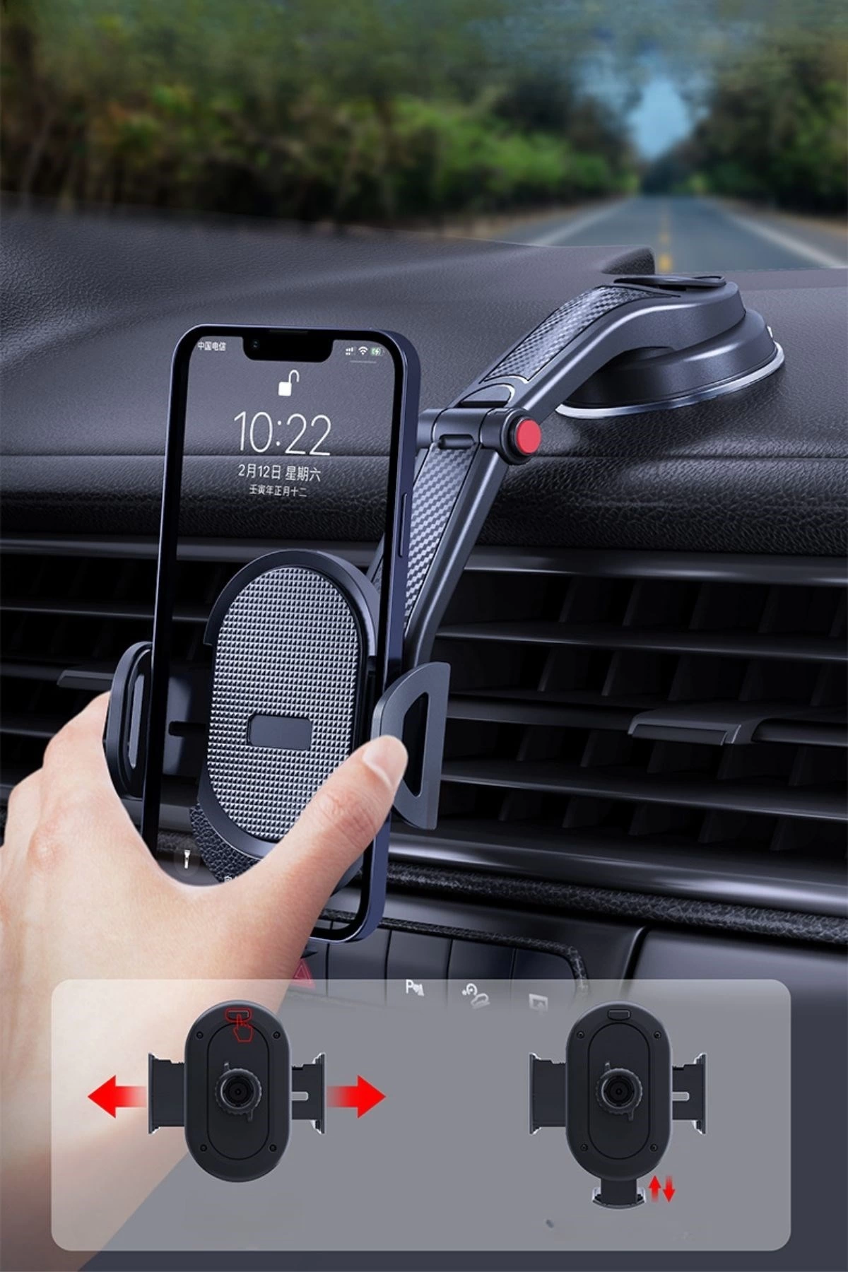 Güçlü Vantuzlu Araç İçi Konsol Üstü Telefon Tutucu Aparat ( Lisinya )