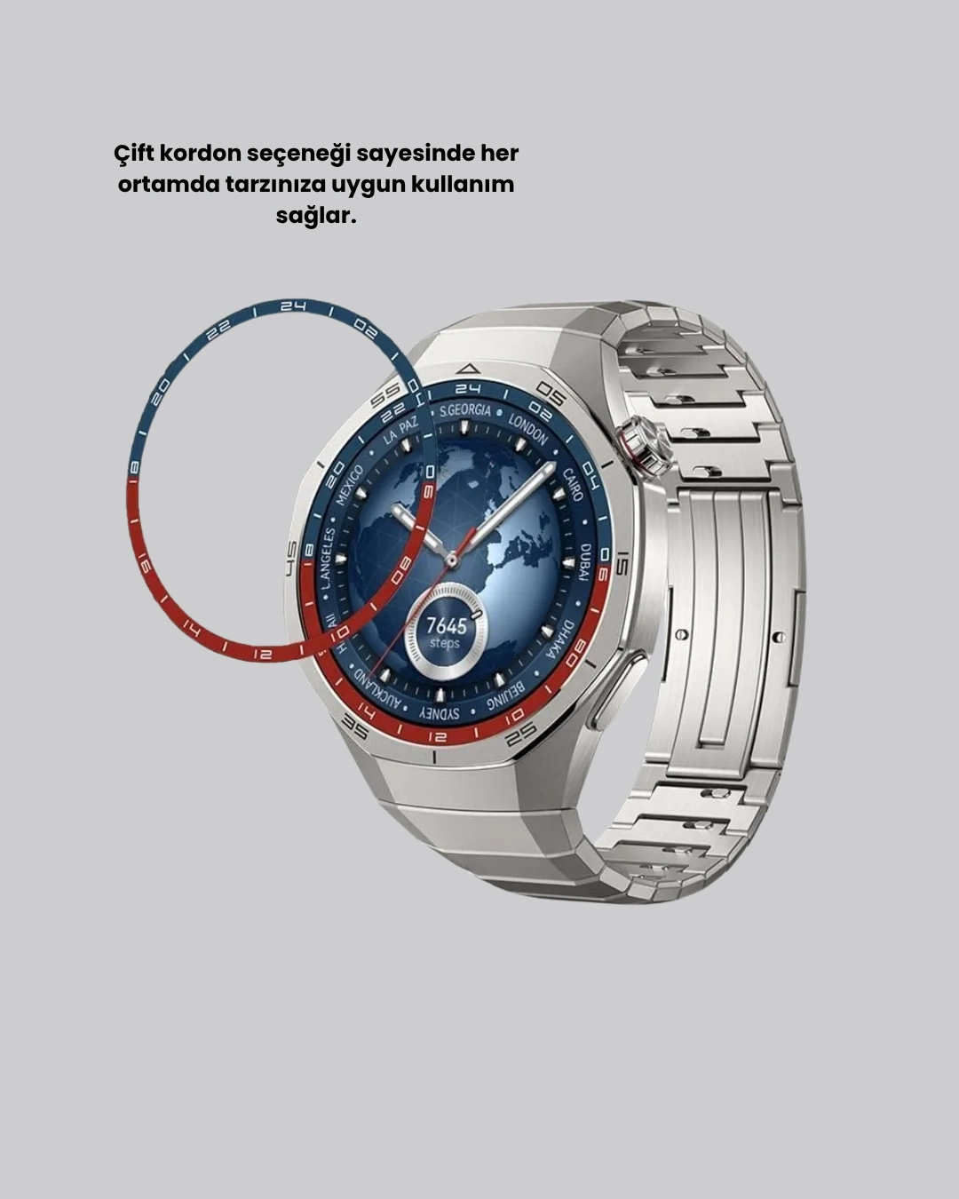 Gümüş Akıllı Saat 46mm Kasa ( Lisinya )