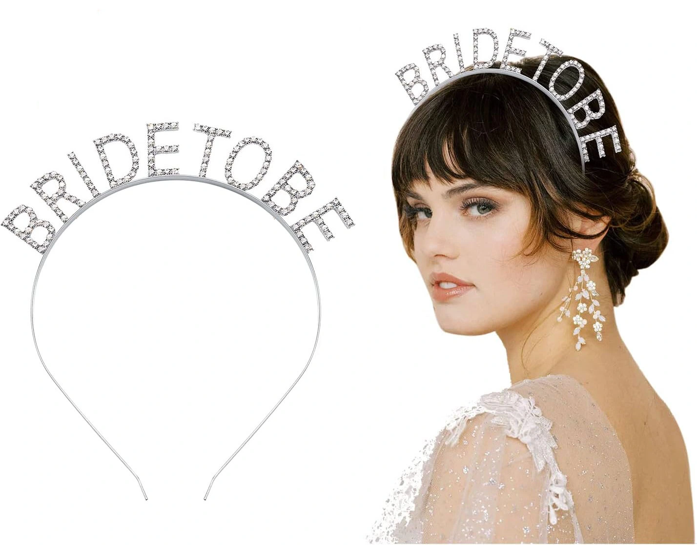 Gümüş Kaplama Kristal Taşlı Bride To Be Gelin Tacı ( Lisinya )