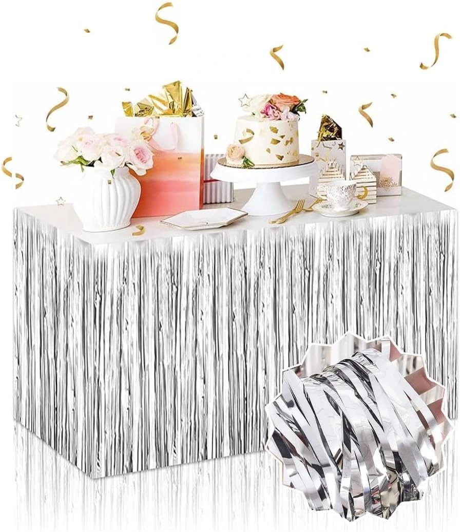 Gümüş Metalize Masa Eteği ( Lisinya )