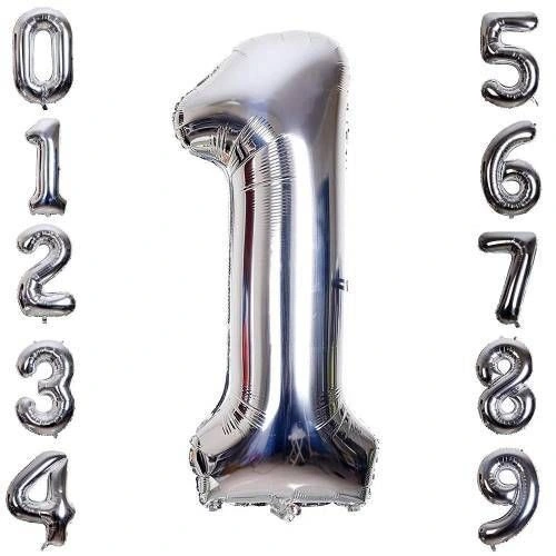 Gümüş Rengi Folyo Rakam Balon 1 Metre ( Lisinya ) Gümüş Rengi Folyo Rakam Balon 1 Metre ( Lisinya )