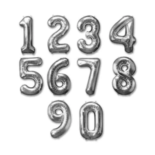 Gümüş Rengi Folyo Rakam Balon 1 Metre ( Lisinya ) Gümüş Rengi Folyo Rakam Balon 1 Metre ( Lisinya )