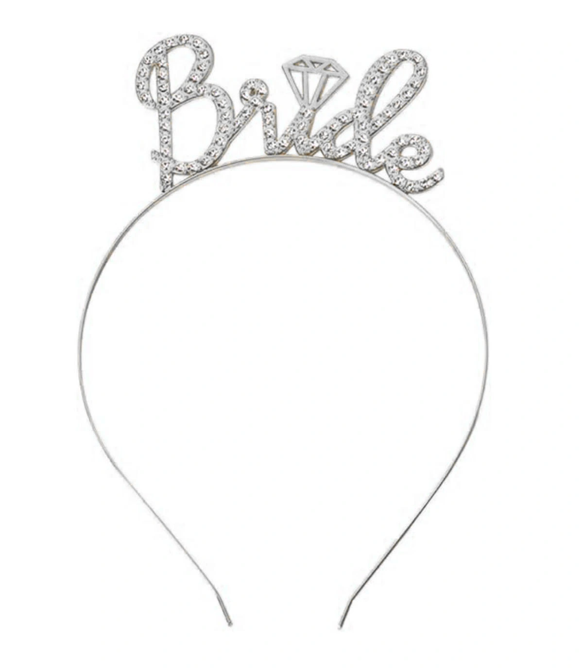 Gümüş Renkli Taşlı “bride” Gelin Tacı ( Lisinya )