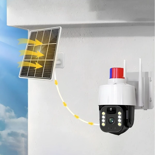 Güneş Enerjili Alarmlı Çakarlı Dış Mekan Güvenlik Kamerası ( Lisinya ) Güneş Enerjili Alarmlı Çakarlı Dış Mekan Güvenlik Kamerası ( Lisinya )