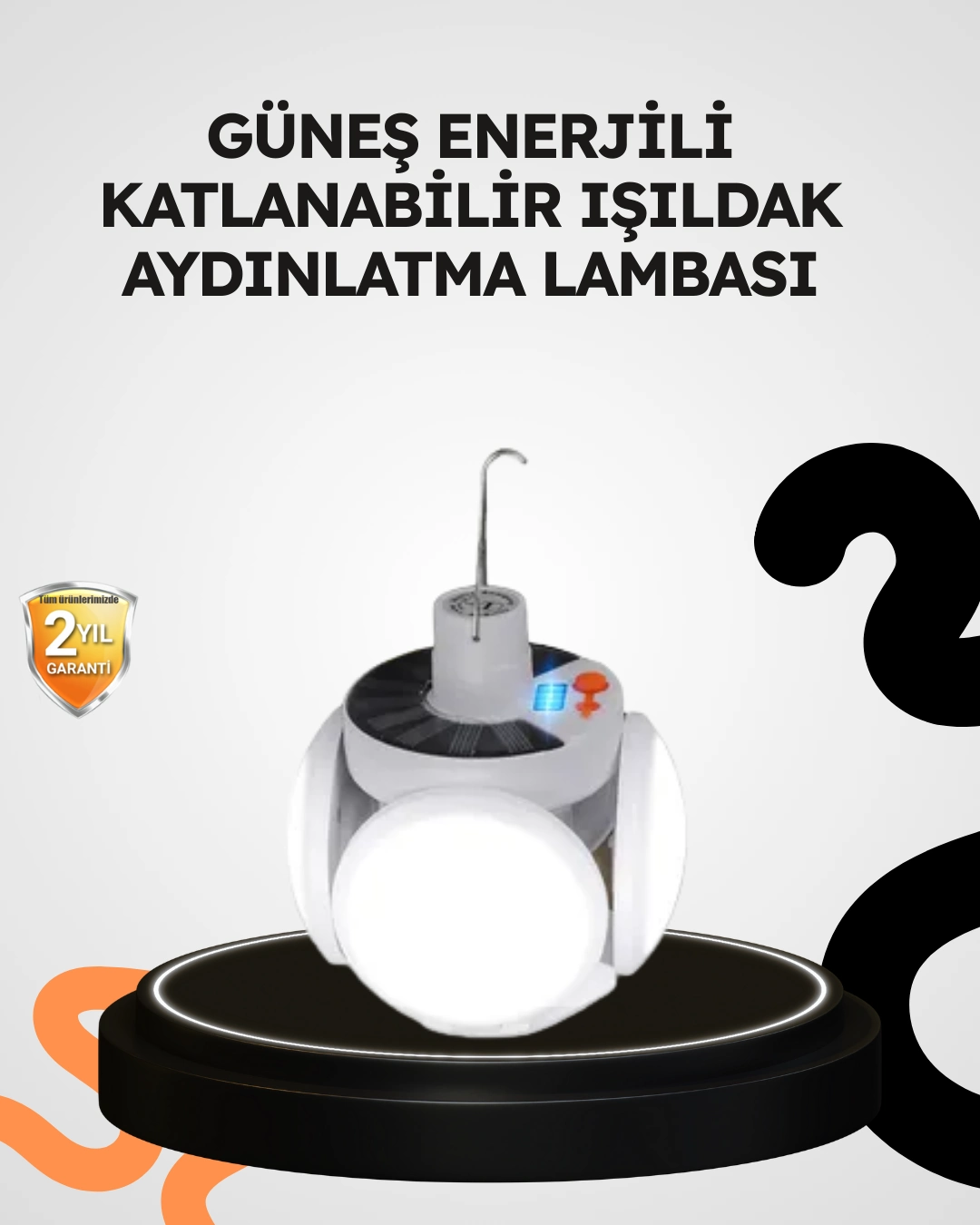 Güneş Enerjili Katlanabilir 5 Kanatlı Solar Bahçe Lambası ( Lisinya )
