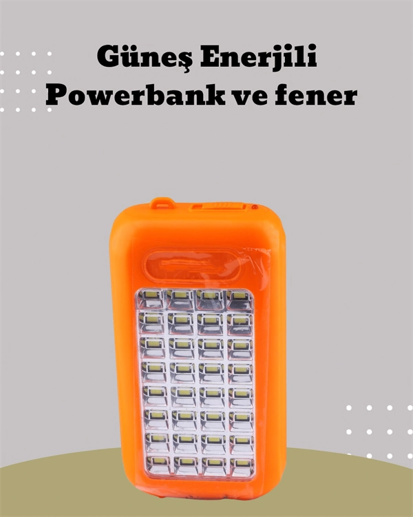 Güneş Paneli Destekli Powerbank Ve Led Işıldak – 10000 Mah, Çift Usb, Outdoor Kullanım İçin ( Lisinya )