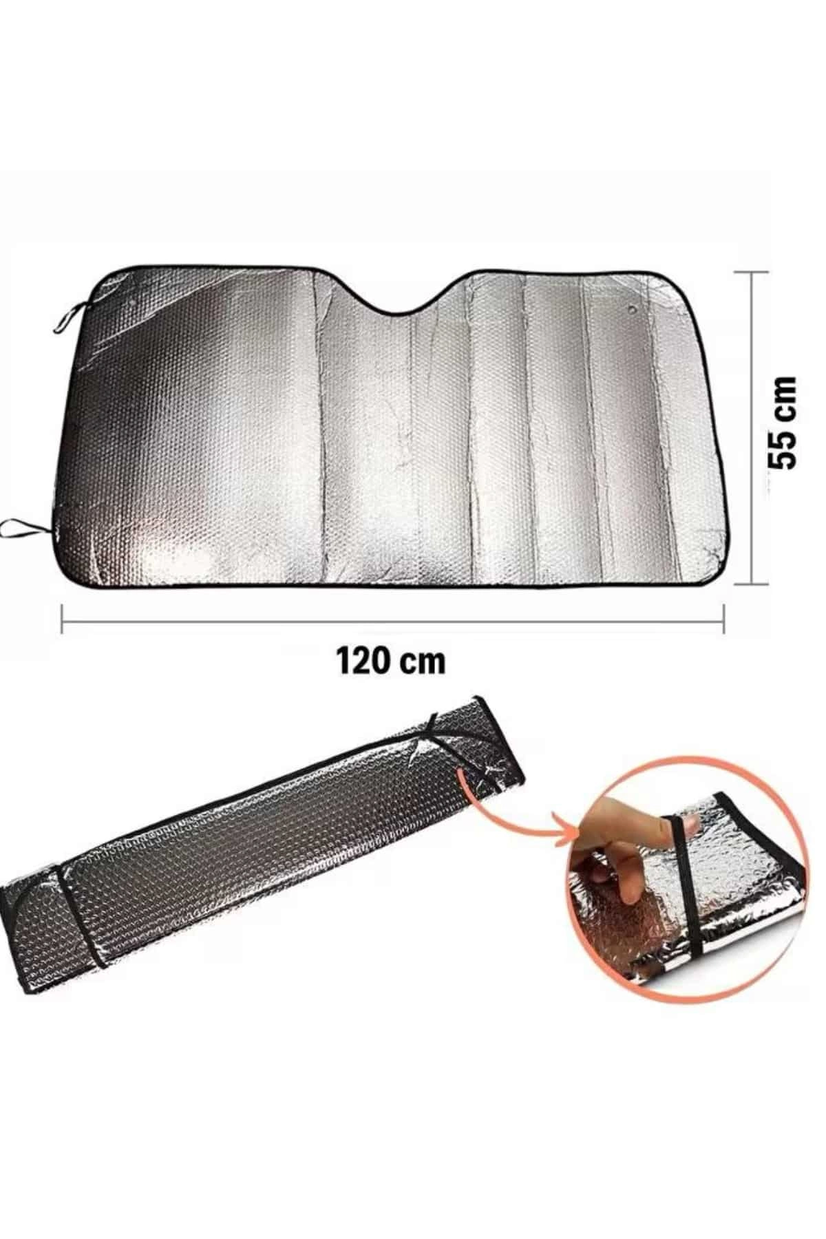 Güneşlik Koruyucu Perde Metalize Oto Araç Araba Güneşliği Ön Cam Güneşliği ( Lisinya )