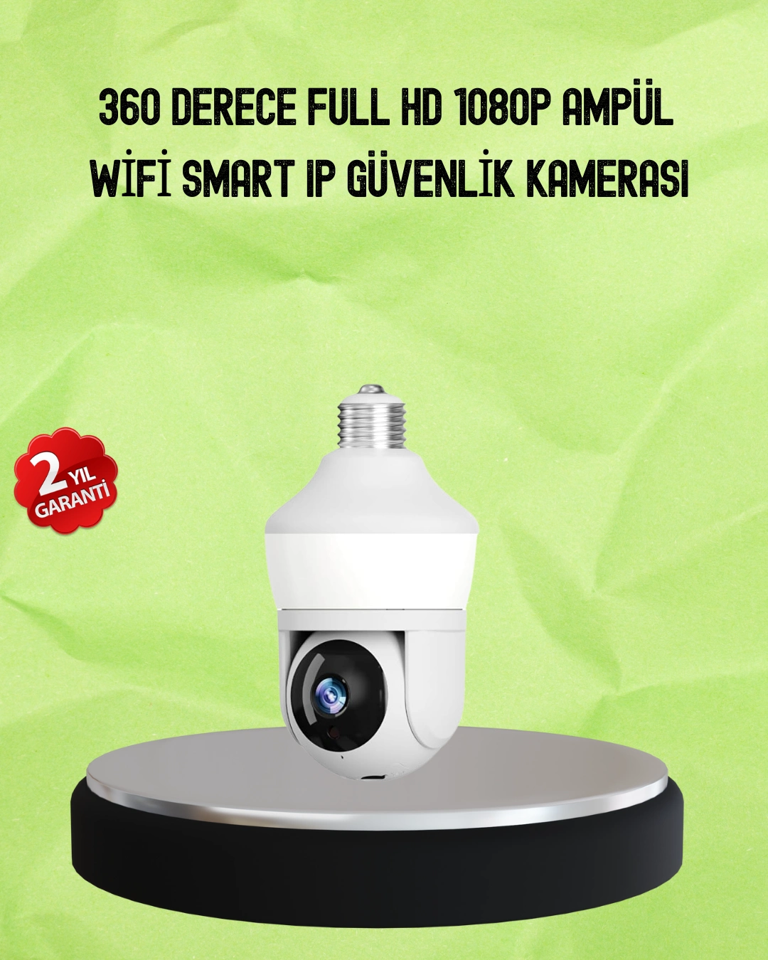 Hareket Algılamalı 360° Wi-fi Akıllı Ampül Kamera ( Lisinya )
